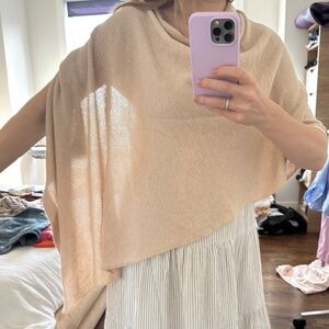 Beige quince breastfeeding cover - cotton/cashmere nursing shawl